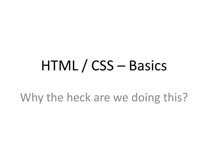html css basics