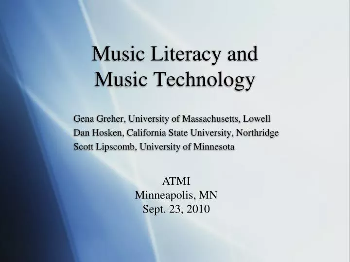 music literacy and music technology