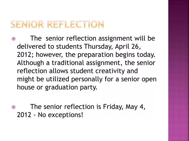 senior reflection