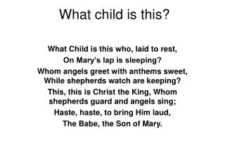 what child is this