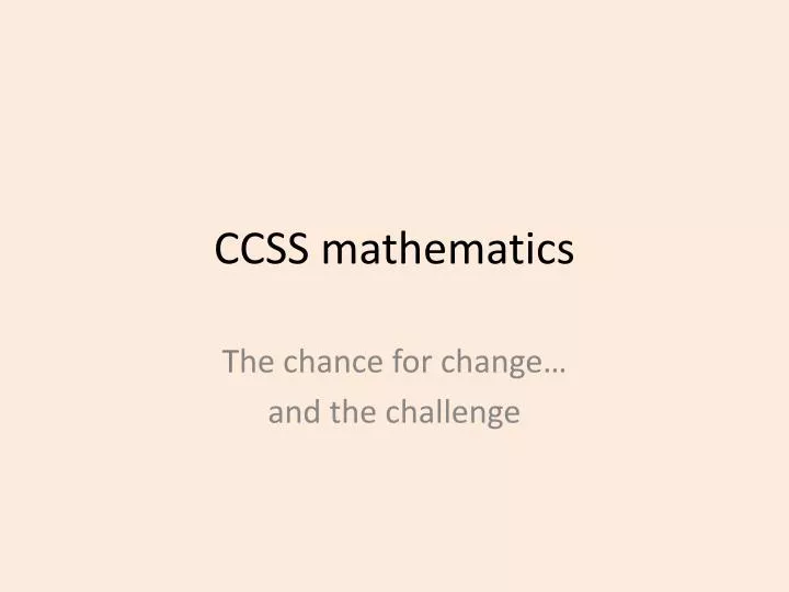 ccss mathematics