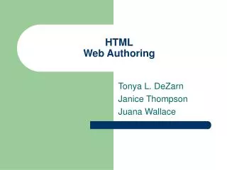 HTML Web Authoring