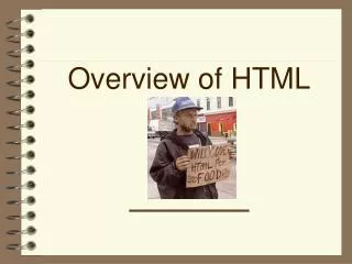 Overview of HTML