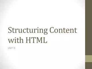 Structuring Content with HTML