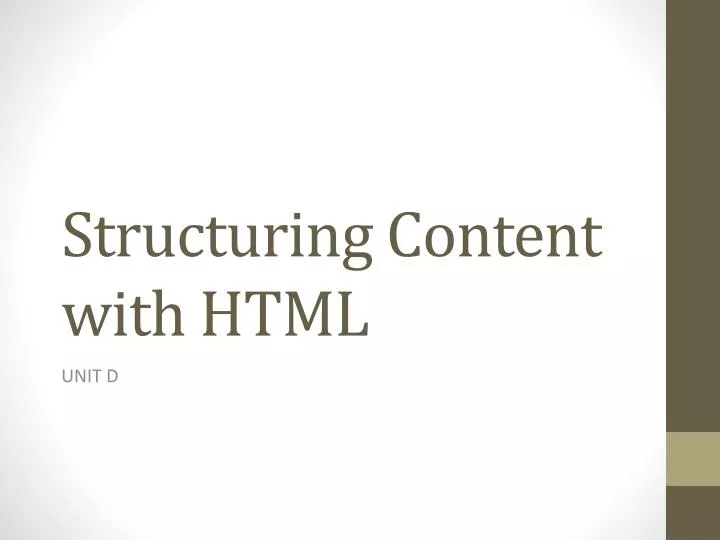 structuring content with html