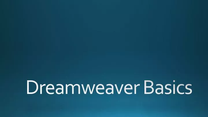 dreamweaver basics