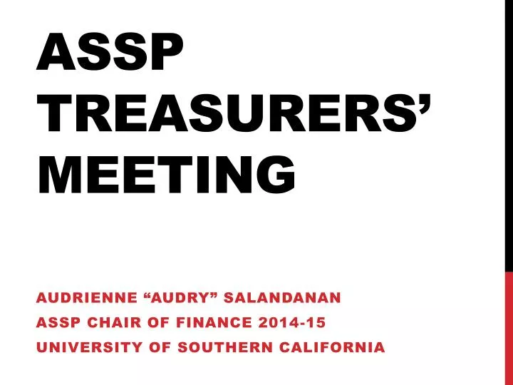 assp treasurers meeting