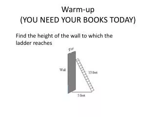 Warm-up (YOU NEED YOUR BOOKS TODAY)