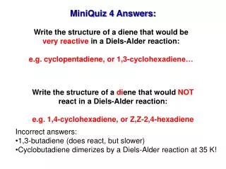 MiniQuiz 4 Answers: