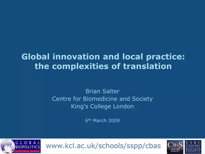 global innovation and local practice the complexities of translation