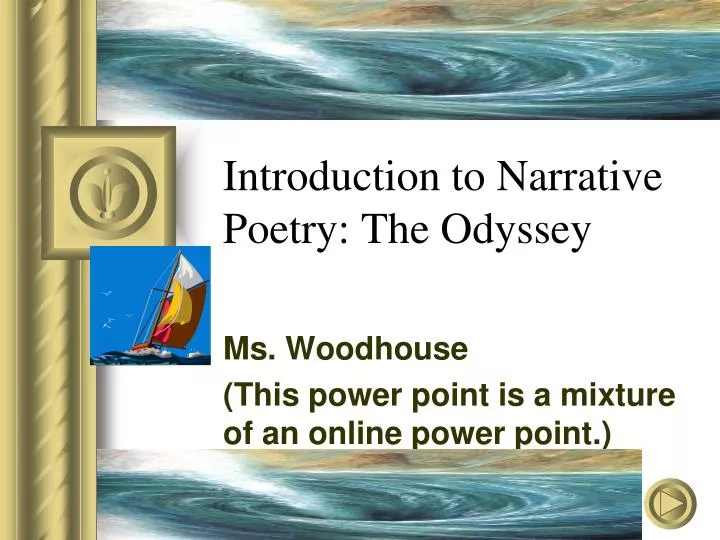 introduction to narrative poetry the odyssey