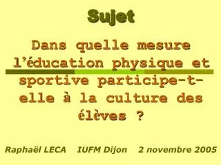 sujet
