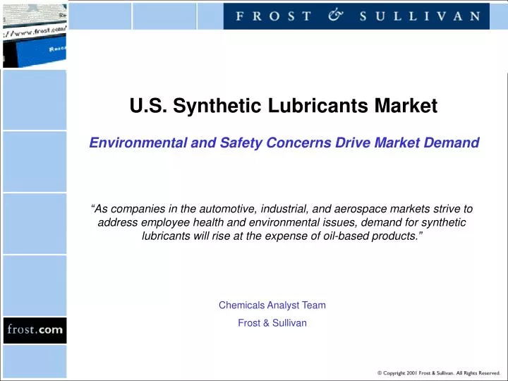 u s synthetic lubricants market environmental and safety concerns drive market demand