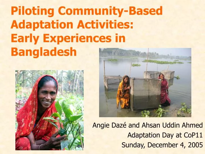 piloting community based adaptation activities early experiences in bangladesh