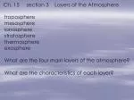 Ch. 15 section 3 Layers of the Atmosphere - slide 1