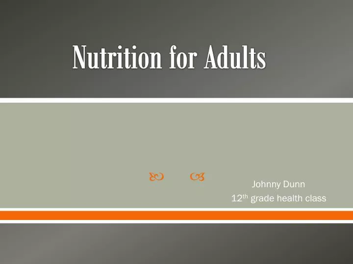 nutrition for adults