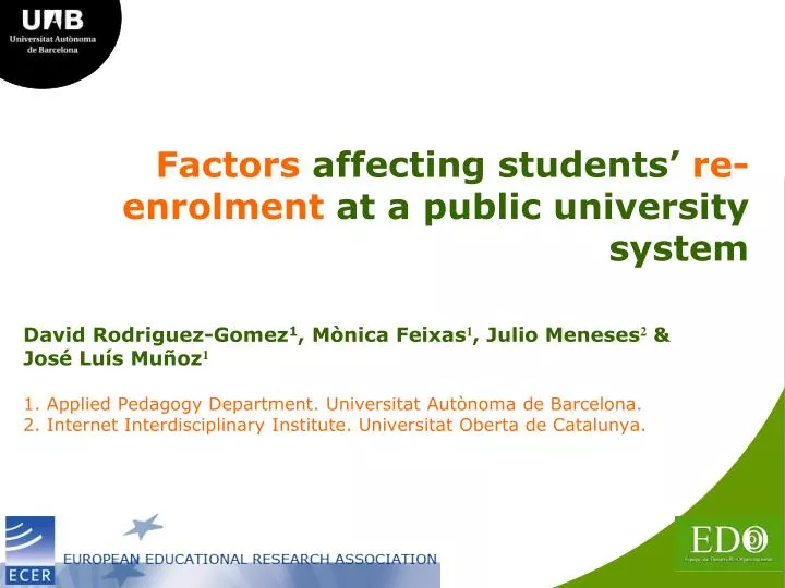 factors affecting students re enrolment at a public university system