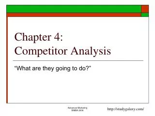 Chapter 4: Competitor Analysis