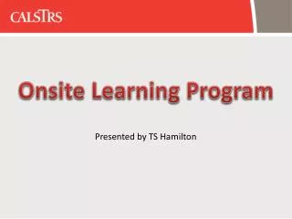 Onsite Learning Program