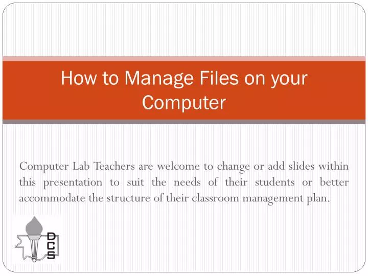 how to manage files on your computer