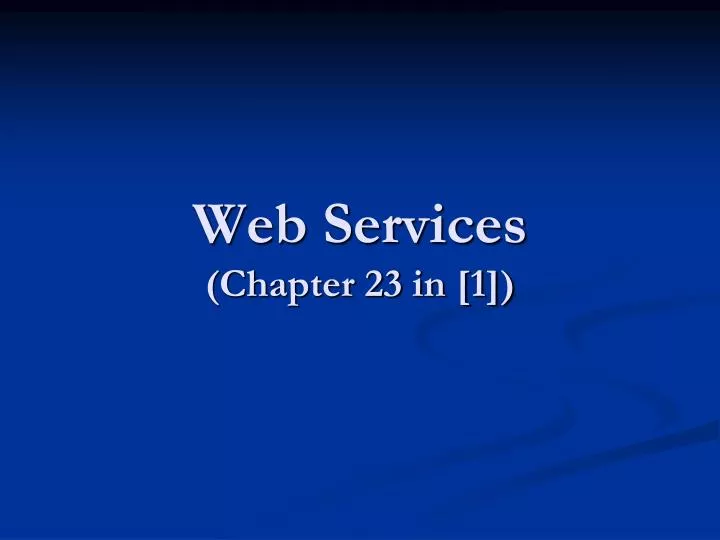 web services chapter 23 in 1