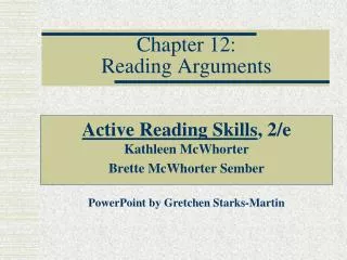 Chapter 12: Reading Arguments
