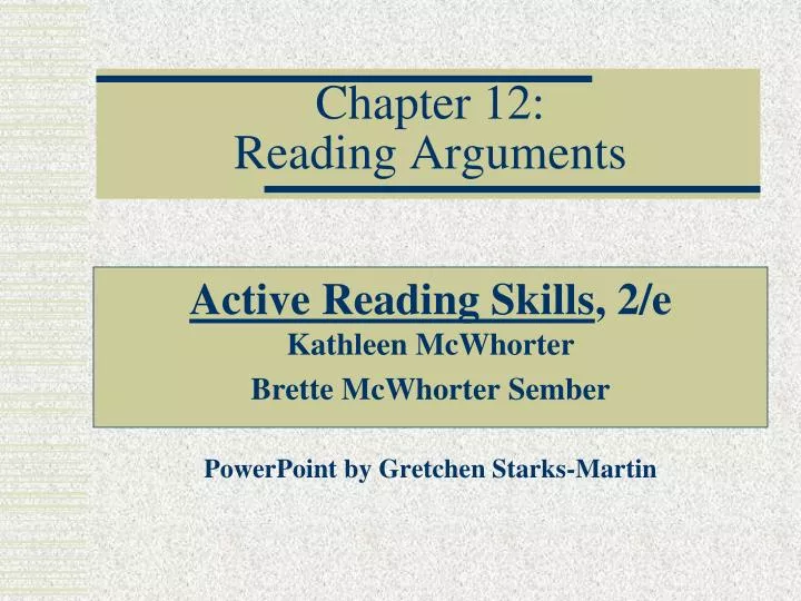 chapter 12 reading arguments