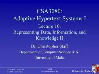 CSA3080: Adaptive Hypertext Systems I