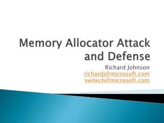 memory allocator attack and defense