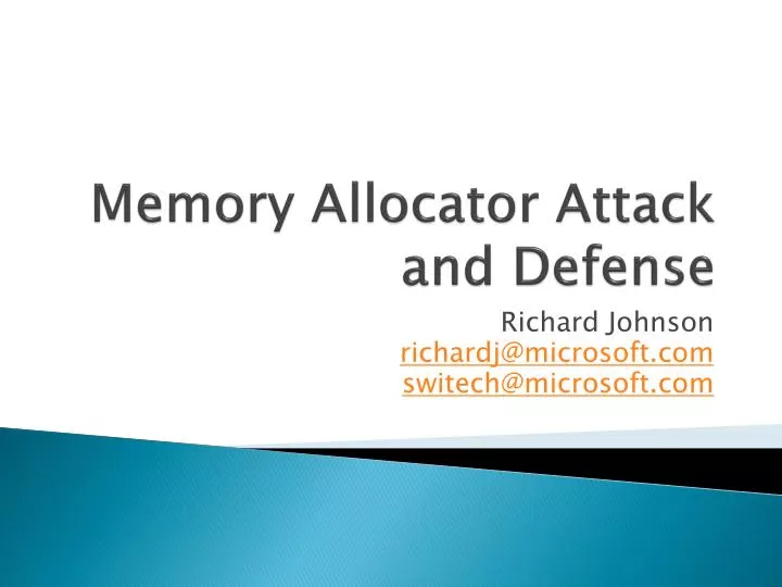 memory allocator attack and defense