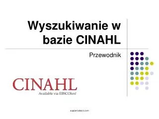 wyszukiwanie w bazie cinahl