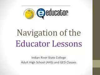 Navigation of the Educator Lessons