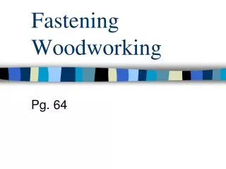 Fastening Woodworking