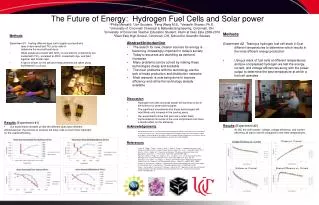 The Future of Energy: Hydrogen Fuel Cells and Solar power