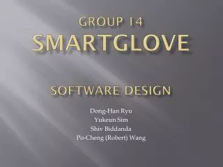 Group 14 SmartGLove Software design