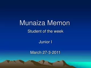 Munaiza Memon