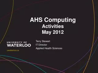 AHS Computing Activities May 2012