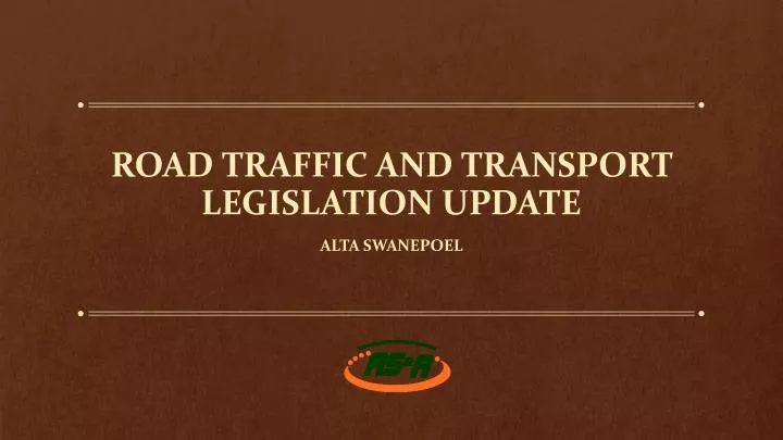 road traffic and transport legislation update
