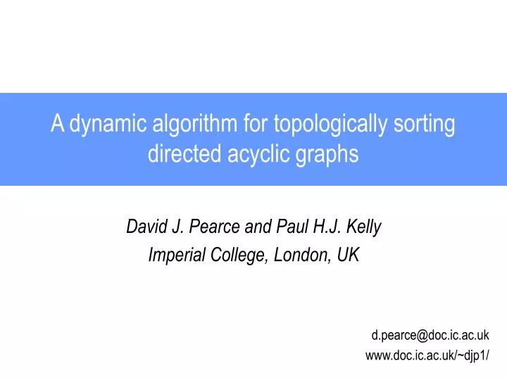 a dynamic algorithm for topologically sorting directed acyclic graphs