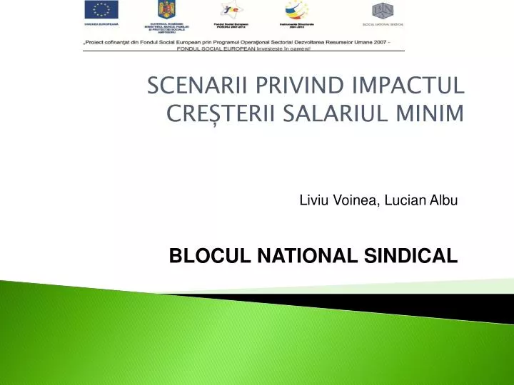 scenarii privind impactul cre terii salariul minim