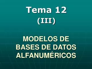 modelos de bases de datos alfanum ricos