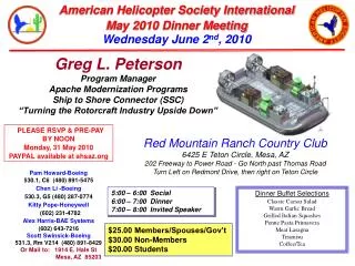 Greg L. Peterson Program Manager Apache Modernization Programs Ship to Shore Connector (SSC)