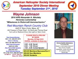 Wayne Johnson 2010 AHS Alexander A. Nikolsky Honorary Lectureship