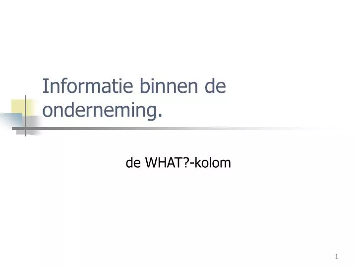 informatie binnen de onderneming