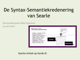 de syntax semantiekredenering van searle