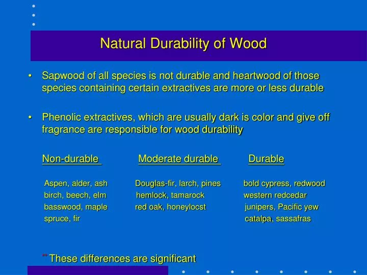 natural durability of wood