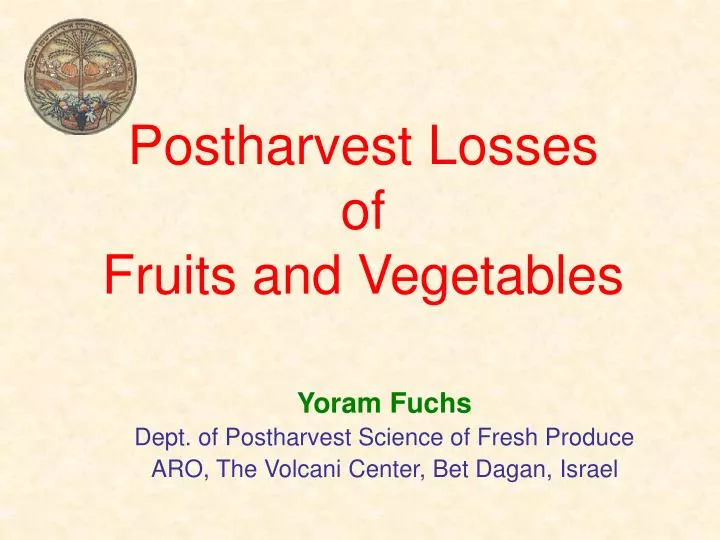 postharvest losses of fruits and vegetables