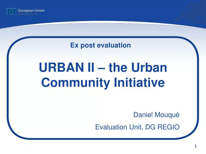 urban ii the urban community initiative