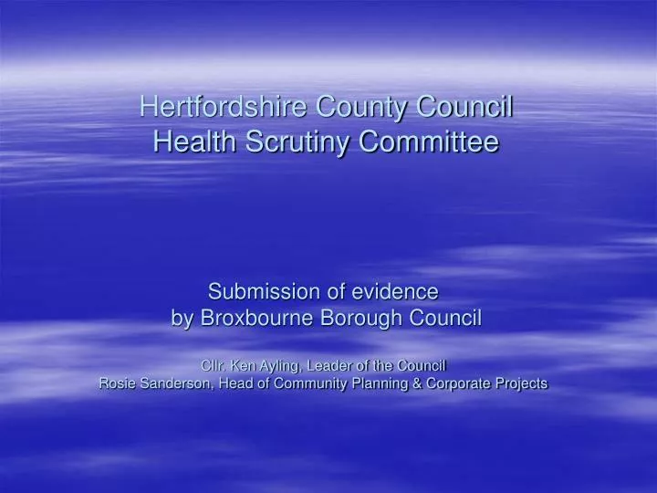 hertfordshire county council health scrutiny committee