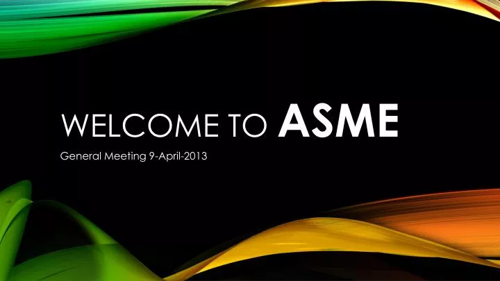 welcome to asme